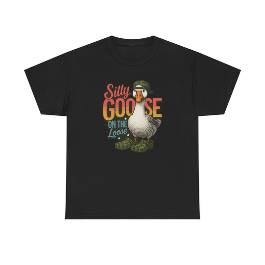 Silly Goose On The Loose Graphic T-Shirt Unisex Heavy Cotton Tee NEW