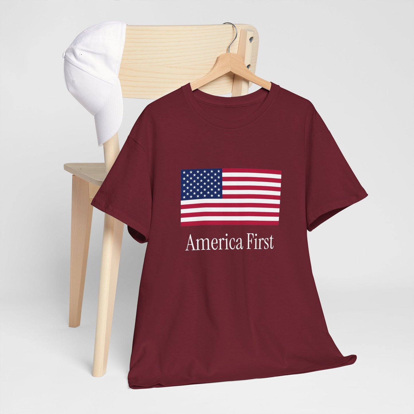 America First USA Flag Graphic T Shirt Heavy Cotton Tee NEW ADULT UNISEX