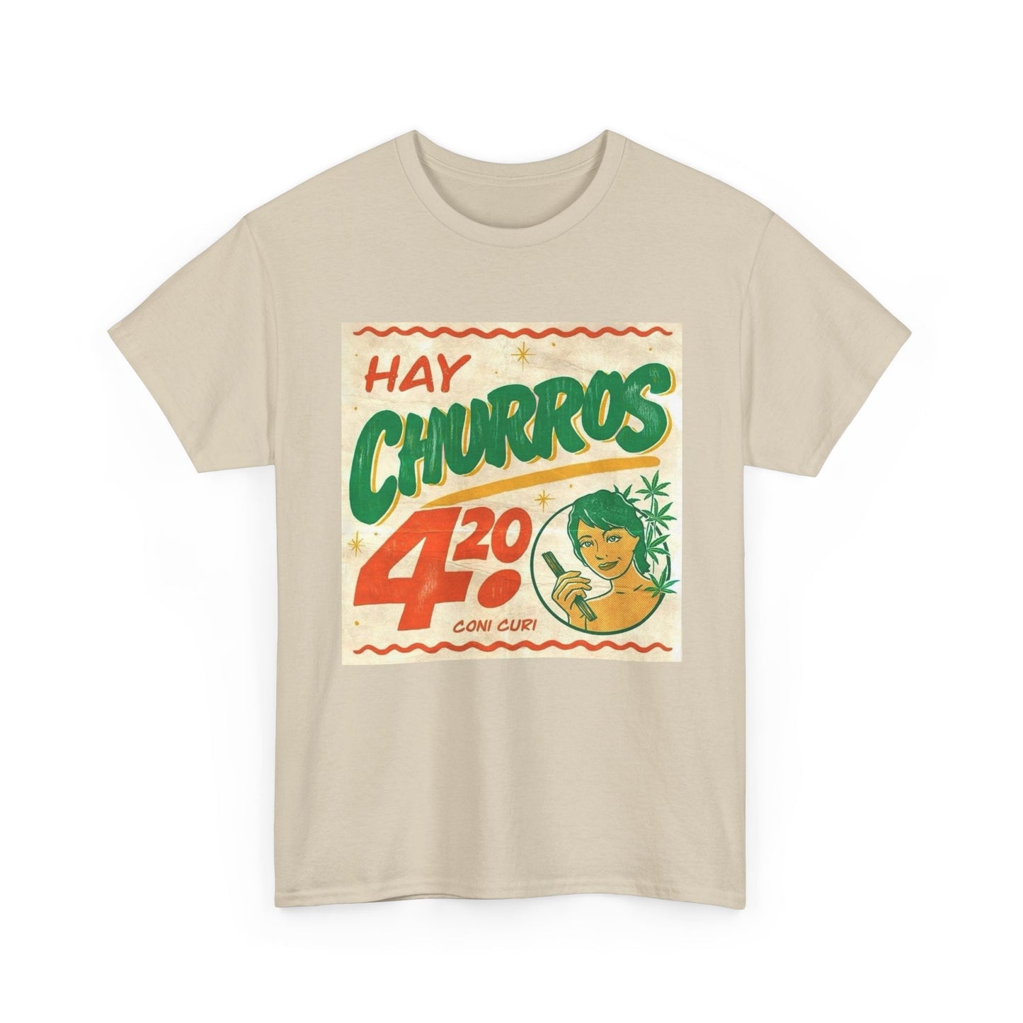 Hay Churros Funny Weed Vintage Graphic T Shirt Unisex Heavy Cotton Tee Gift