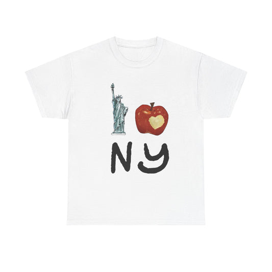 Big Apple I Love New York Classic Graphic T Shirt Unisex NEW Heavy Cotton Tee