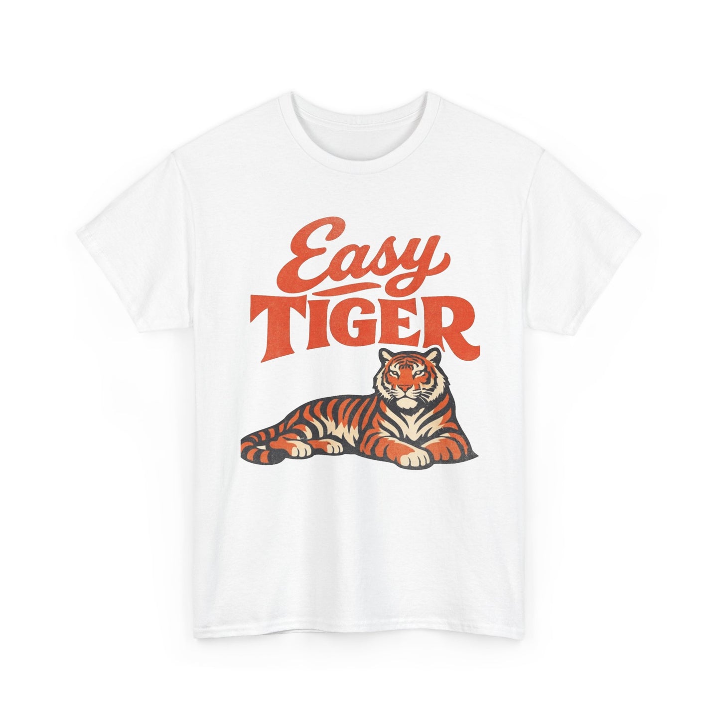 Easy Tiger 80's Retro Nostalgia Funny Graphic T Shirt Regular Men's Heavy Cotton Tee