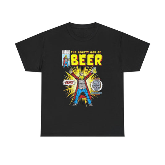 The Mighty God Of Beer Graphic T Shirt Unisex Heavy Cotton Tee