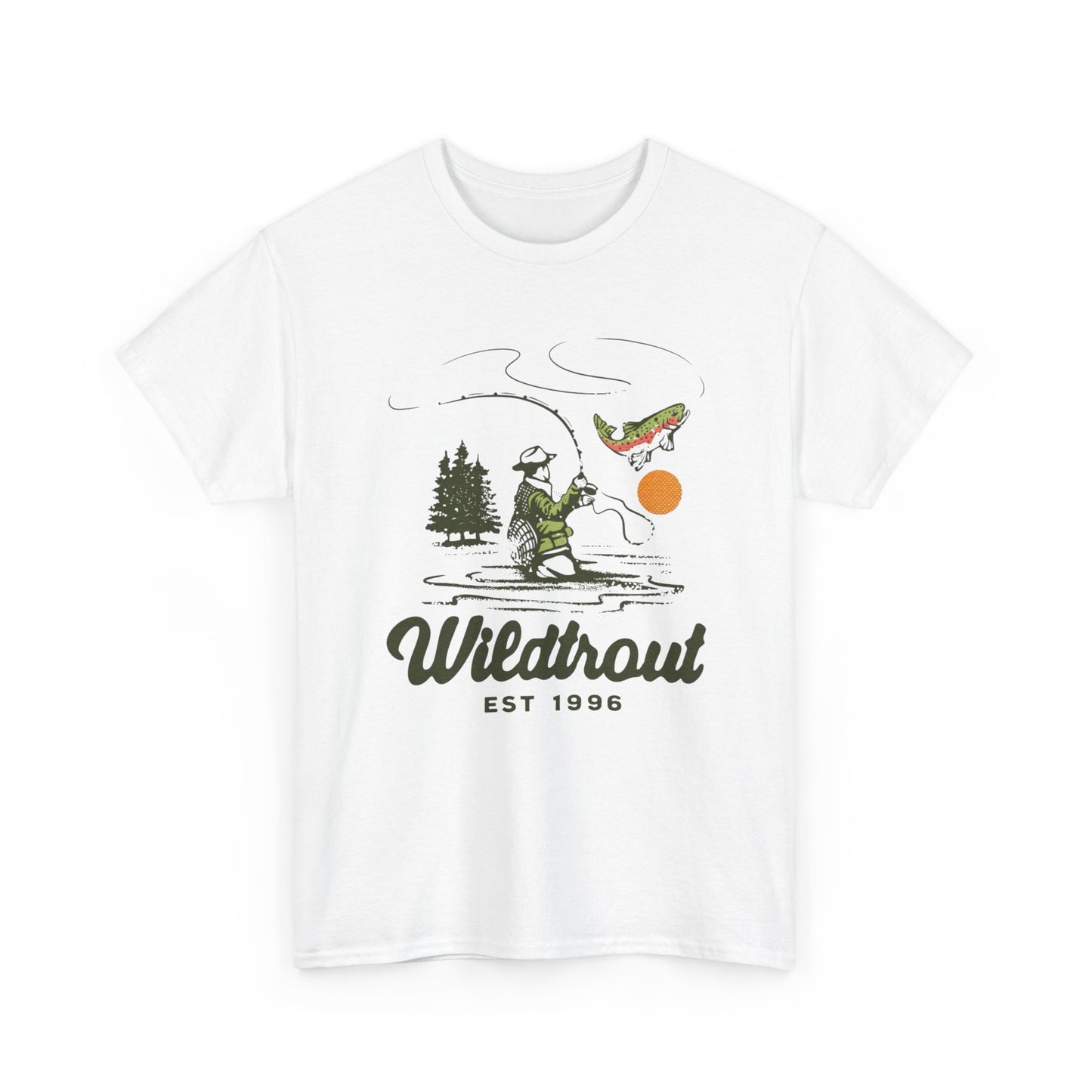 Wild Trout Fishing Graphic T Shirt Unisex Heavy Cotton Tee