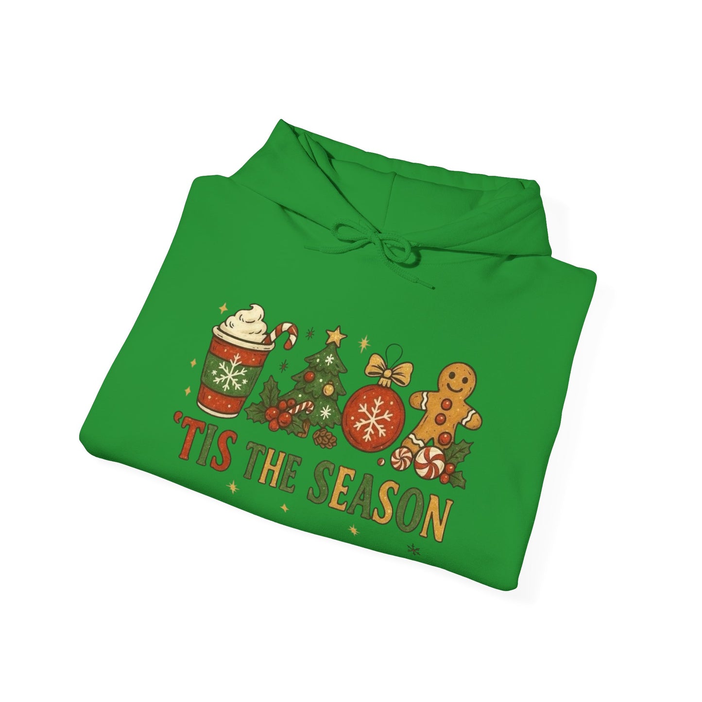Tis The Season Gingerbread Man Graphic Hoodie NEW Heavy Blend™ Hooded Sweatshirt
