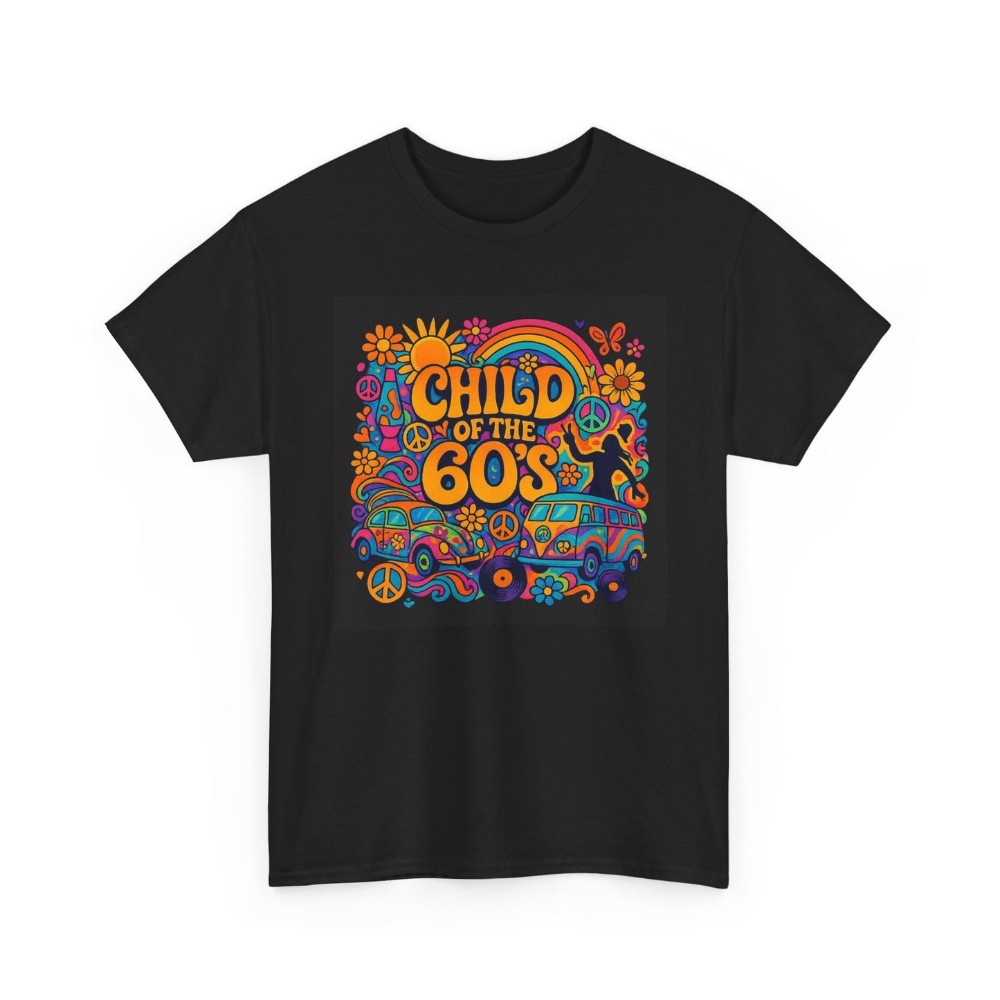 Child Of The 60s Graphic T Shirt Vintage Hippie Unisex Heavy Cotton Tee