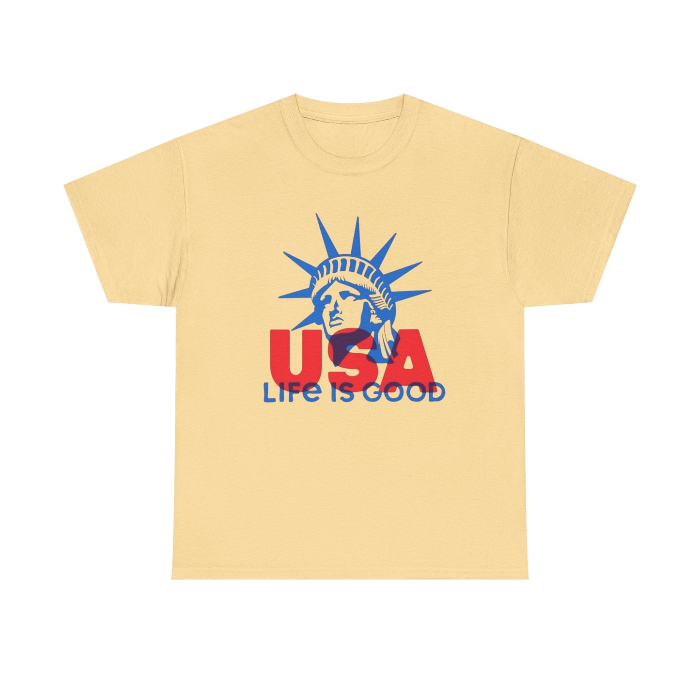 USA Life Is Good Graphic T Shirt NEW ADULT TEE Cotton