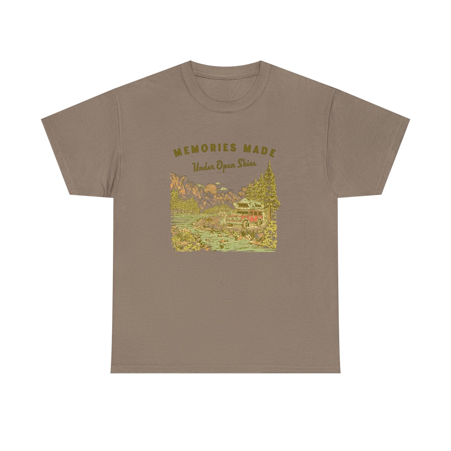 Memories Under The Stars Camping Graphic T Shirt Unisex Heavy Cotton Tee