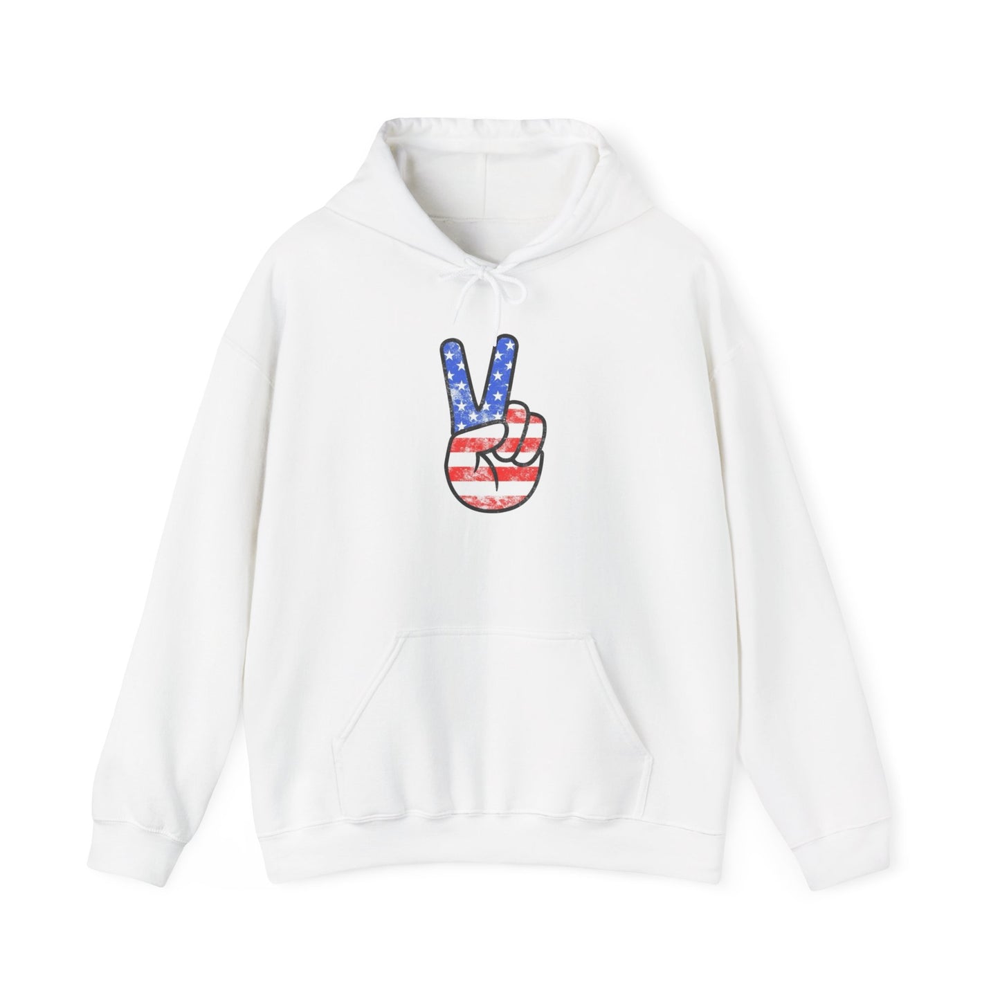 American Flag Peace Sign Retro Graphic Hoodie Heavy Blend™ NEW Sweatshirt