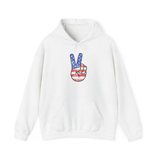 American Flag Peace Sign Retro Graphic Hoodie Heavy Blend™ NEW Sweatshirt