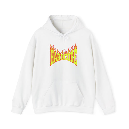 Hardcore Flame Logo Retro Graphic Hoodie Unisex Heavy Blend™ Hooded Sweatshirt