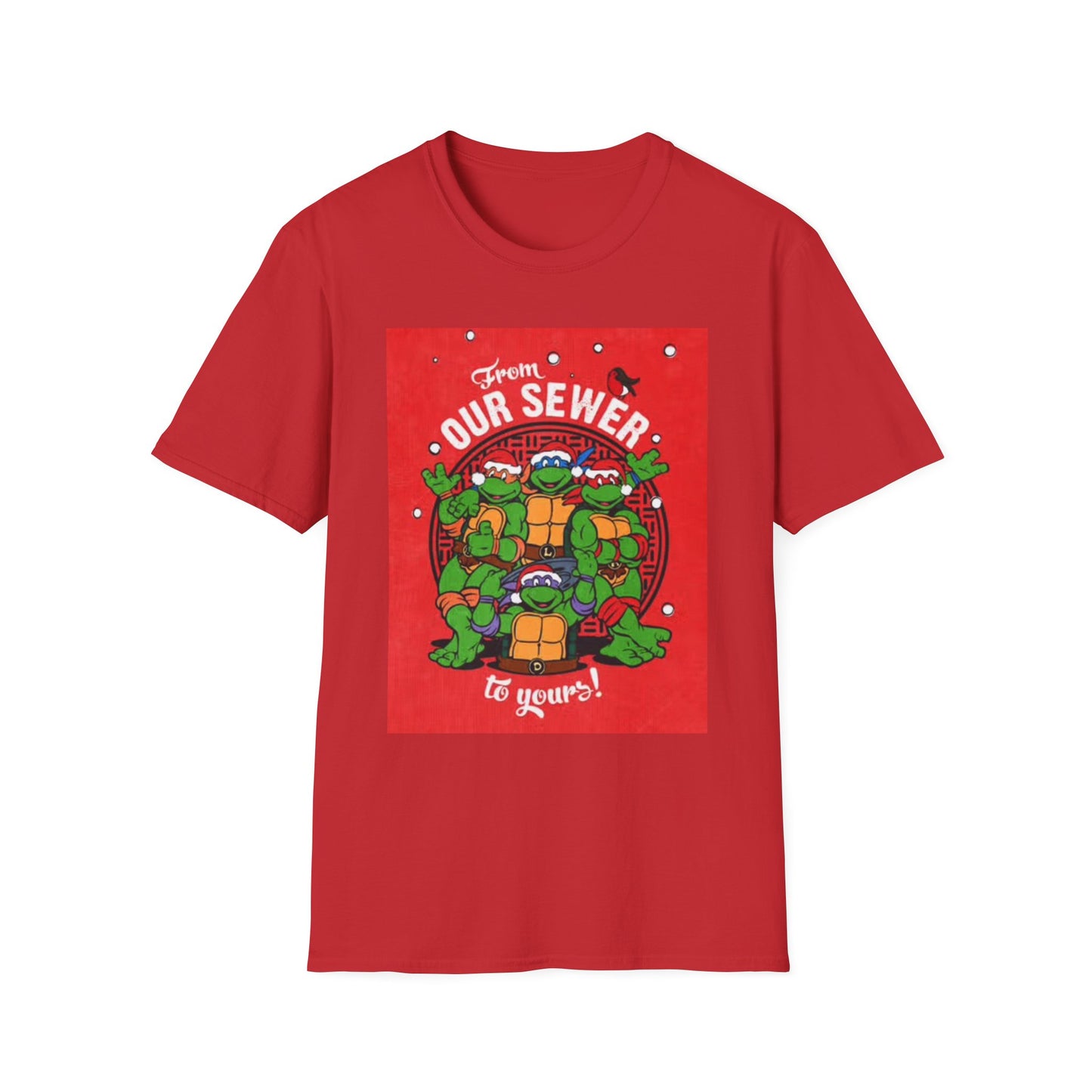 Christmas Turtles Graphic T Shirt Funny Retro Holidays Unisex Softstyle T-Shirt