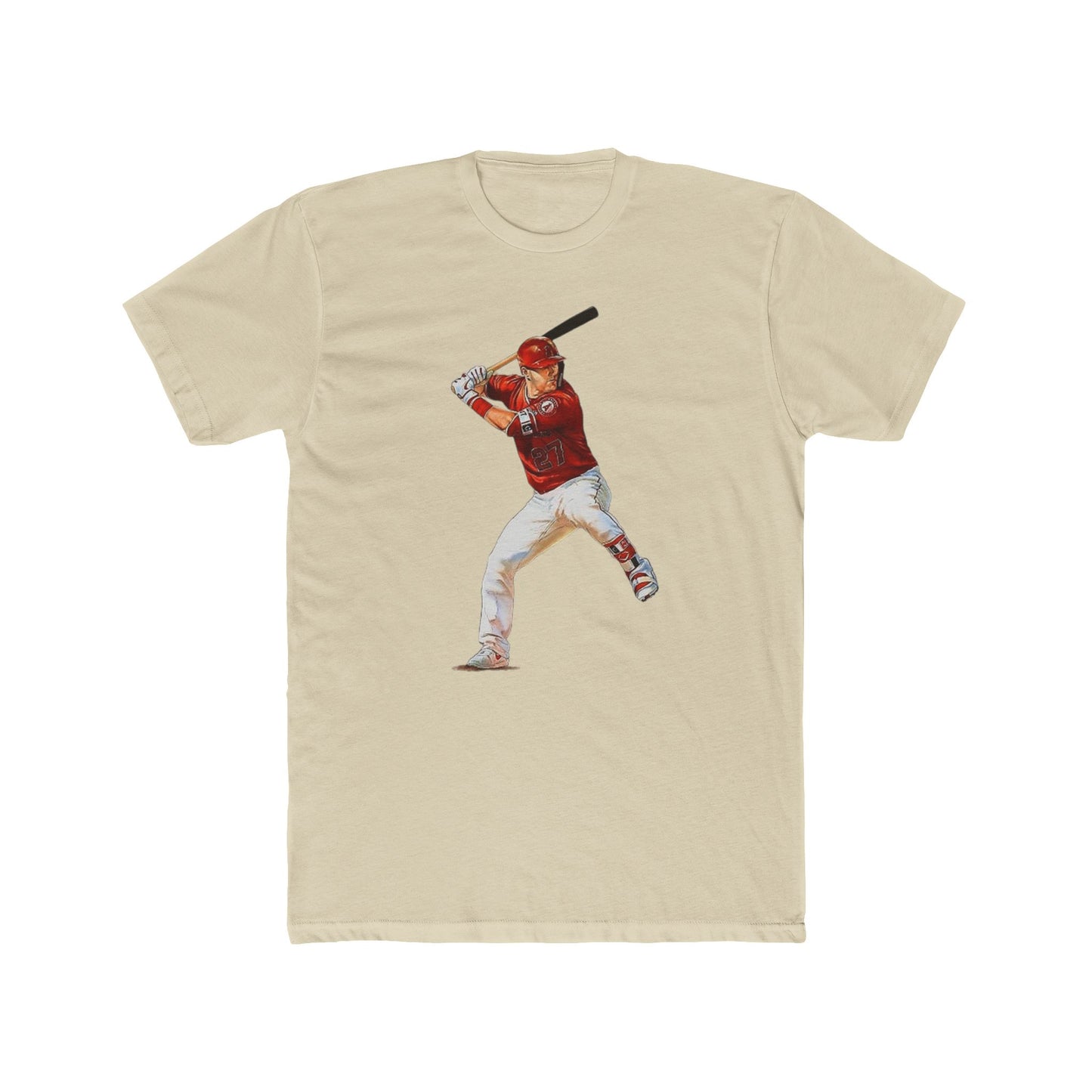 Mike trout tshirt angels California baseball vintage art Men's Cotton Crew Tee