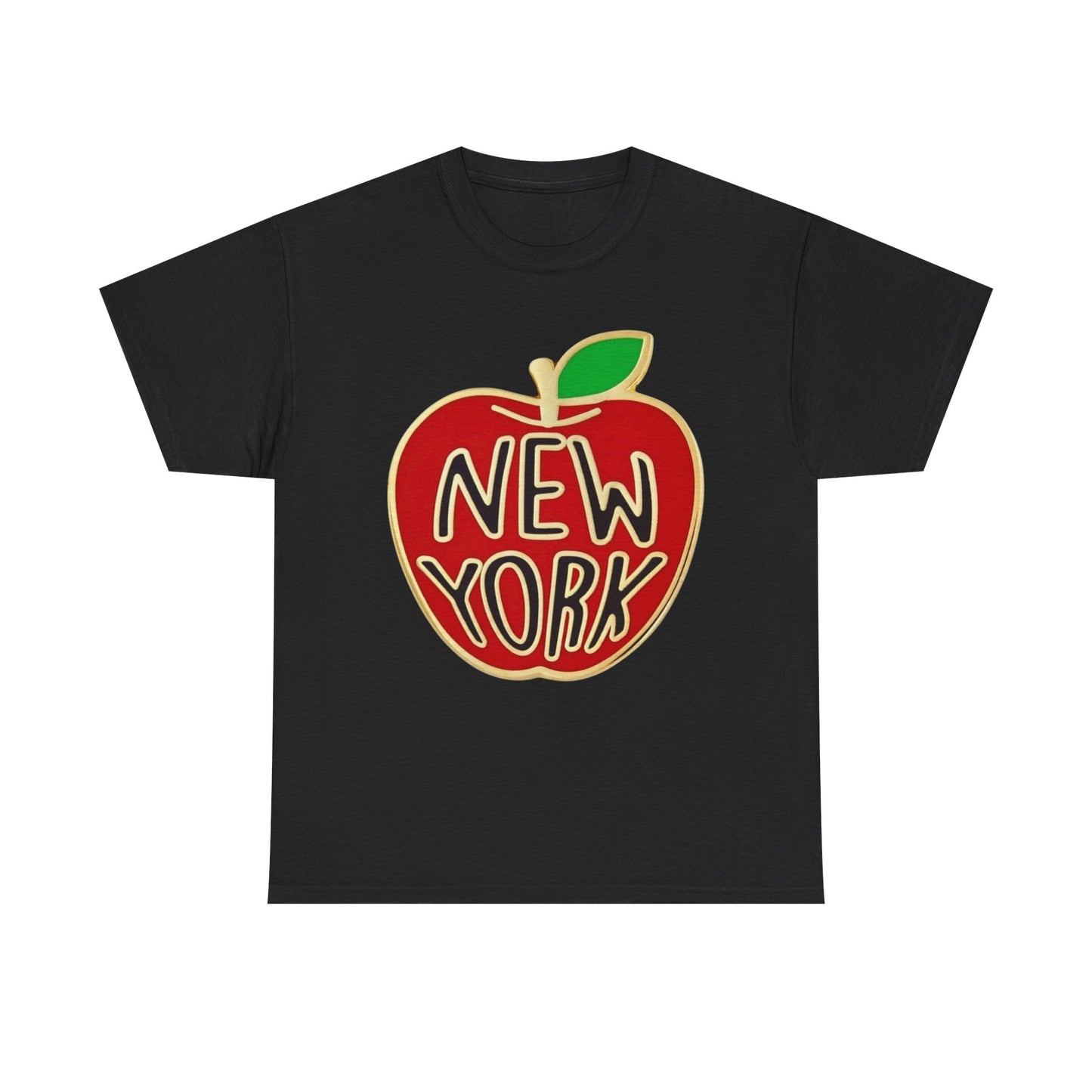 New York Big Apple Gold Graphic T Shirt NEW GIFT Unisex Heavy Cotton Tee