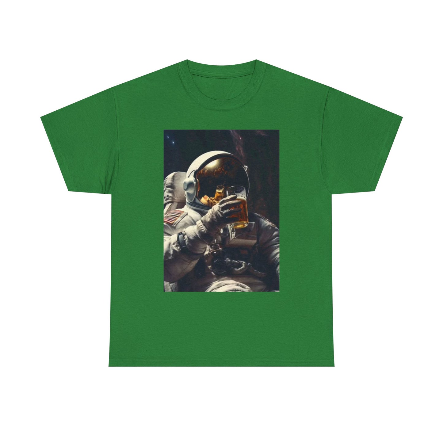 Space Beers T Shirt Funny Astronaut Graphic Retro Comedy Unisex Heavy Cotton Tee