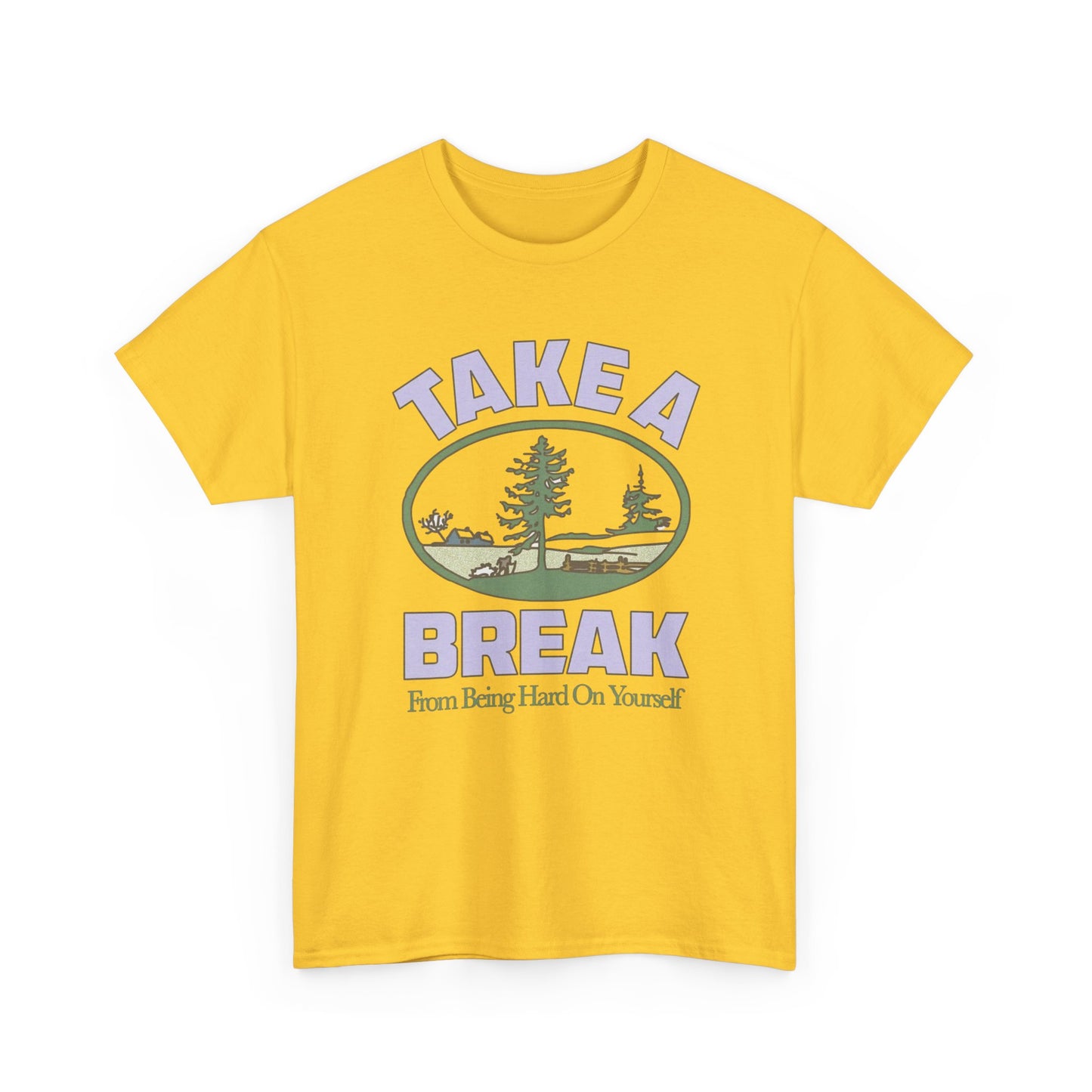 Take A Break Mental Health Retro Graphic T Shirt NEW Adult Unisex Heavy Cotton