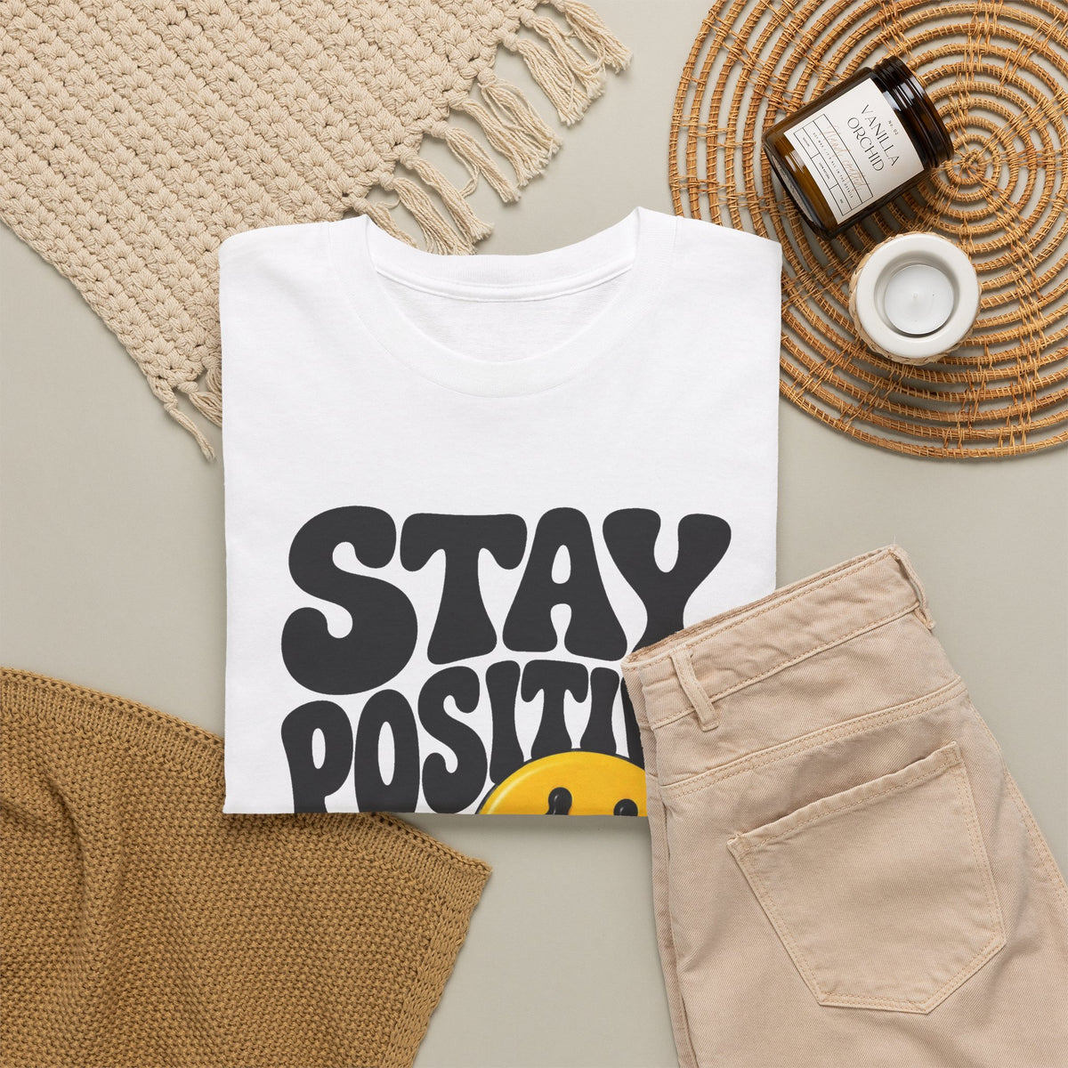 Stay Positive Keep Going Graphic T Shirt Men's Heavy Cotton Tee