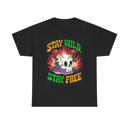 Stay Wild And Free Graphic T Shirt Brand New Cotton Tee