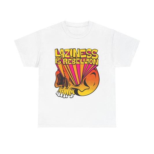 Laziness Is A Rebellion Graphic T Shirt Unisex Heavy Cotton Tee Gift Vintage