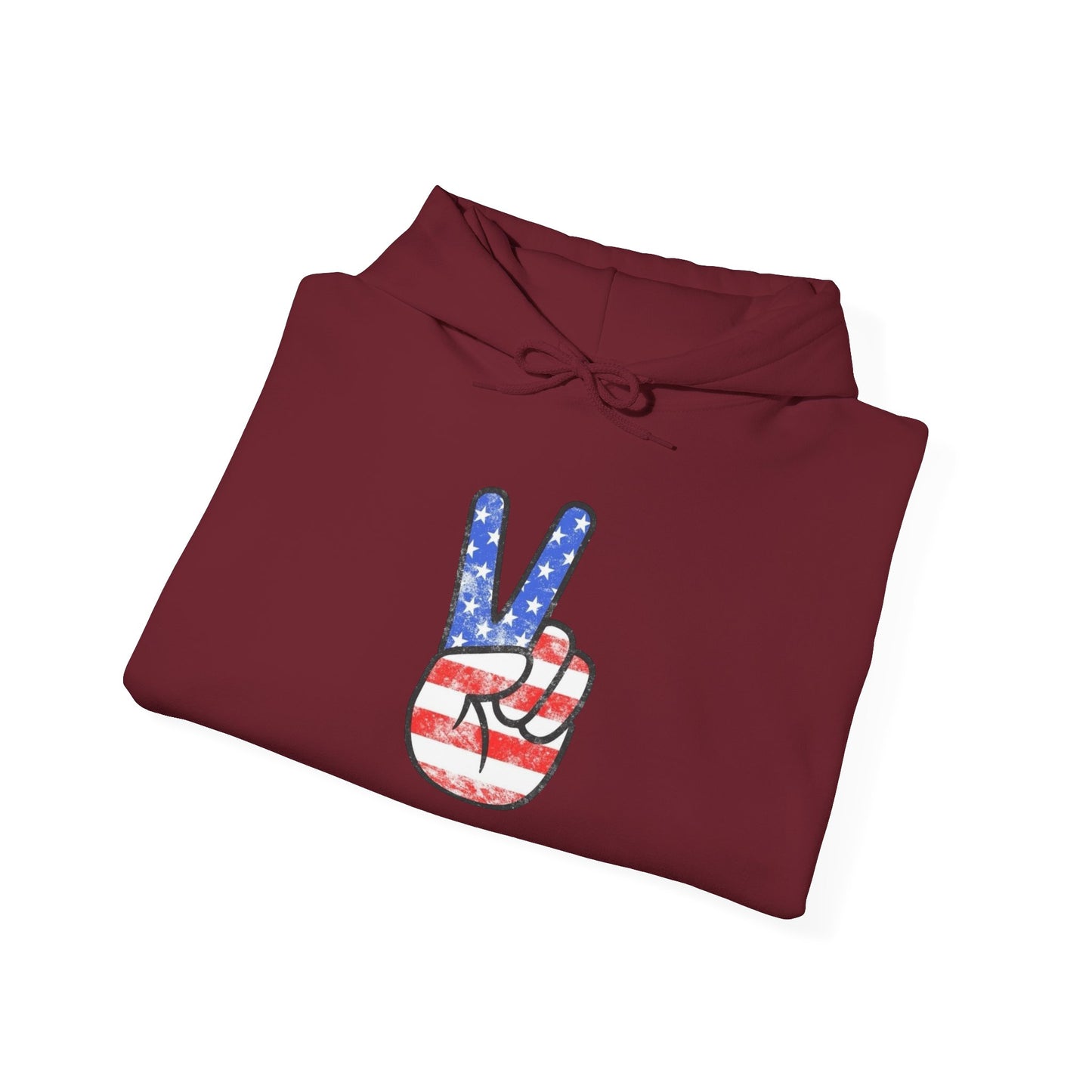 American Flag Peace Sign Retro Graphic Hoodie Heavy Blend™ NEW Sweatshirt