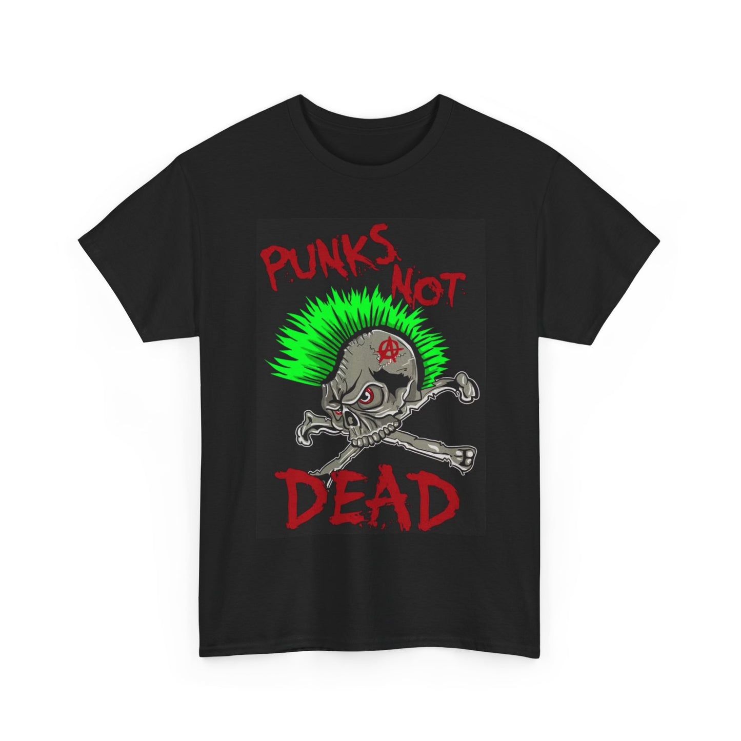 Punks Not Dead Tshirt Retro Mohawk Anarchy Vintage Rock Unisex Heavy Cotton Tee