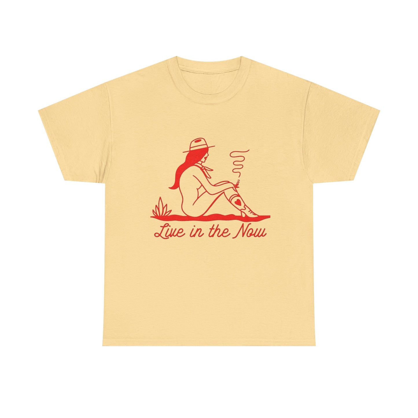 Live In The Now Cowgirl Graphic T-Shirt Cotton Tee New Gift Vintage