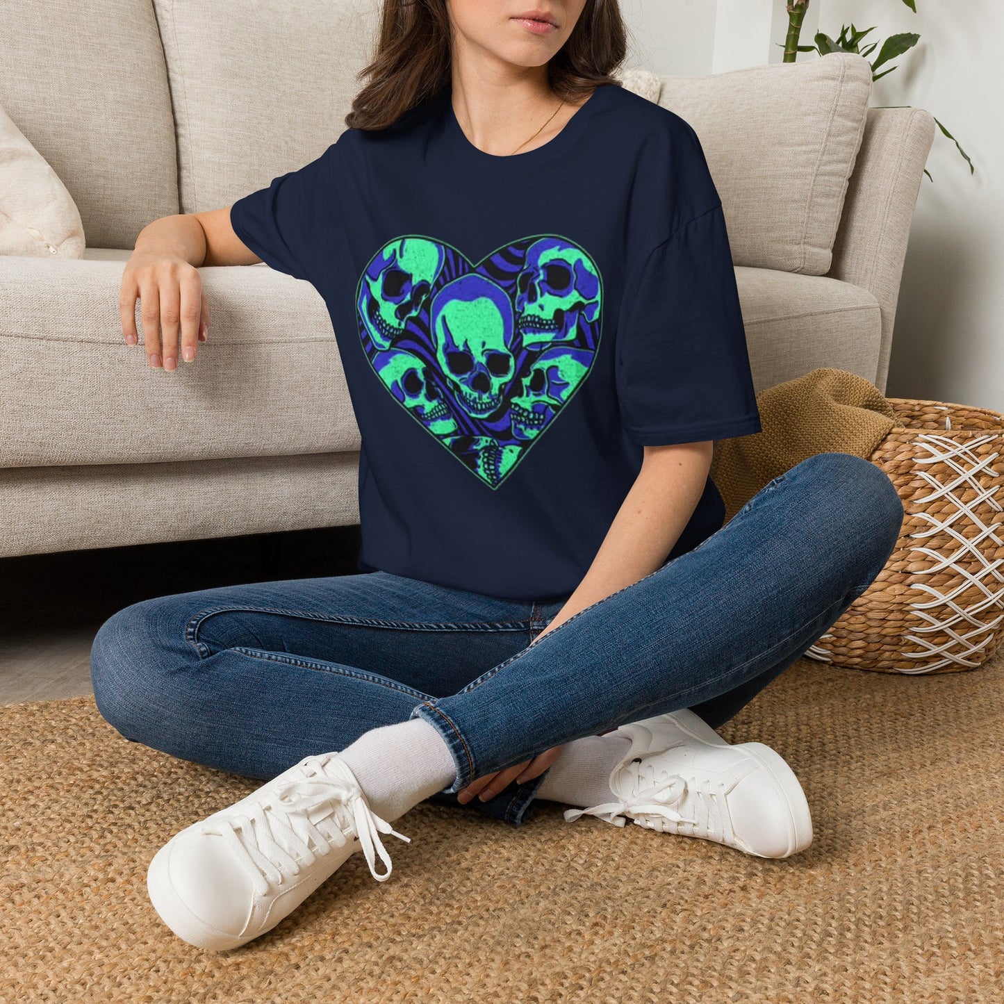 Death Heart Graphic T Shirt Retro Skeleton Unisex Softstyle T-Shirt