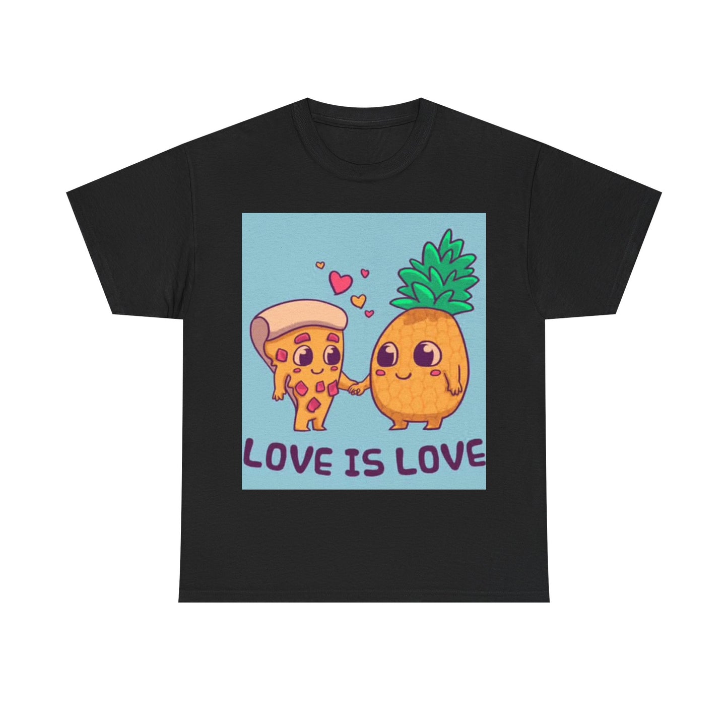 Pizza Is Love Tshirt Funny Cute Pineapple and cheese One Bite Unisex Heavy Tee
