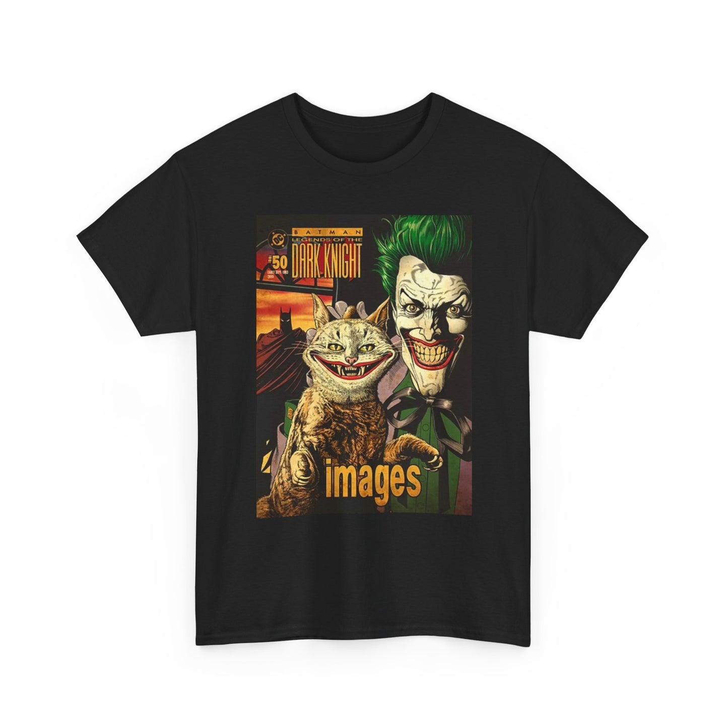 Joker Cat Images Graphic T Shirt Retro Cartoon Comic Unisex Heavy Cotton Tee
