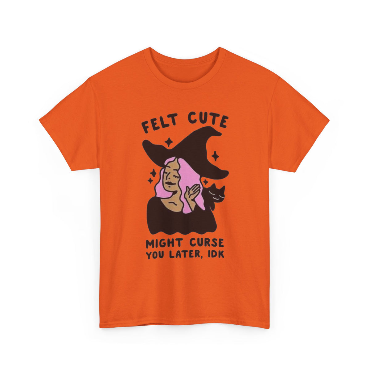 Funny Witch Graphic T Shirt Women's Felt Cute Jokes Heavy Cotton Tee