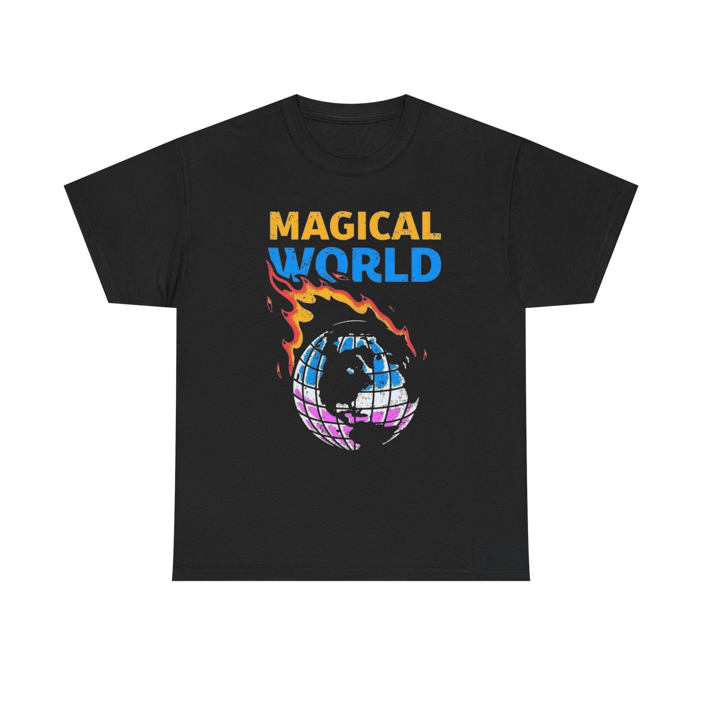 World On Fire Graphic T Shirt ADULT NEW Unisex Heavy Cotton Tee