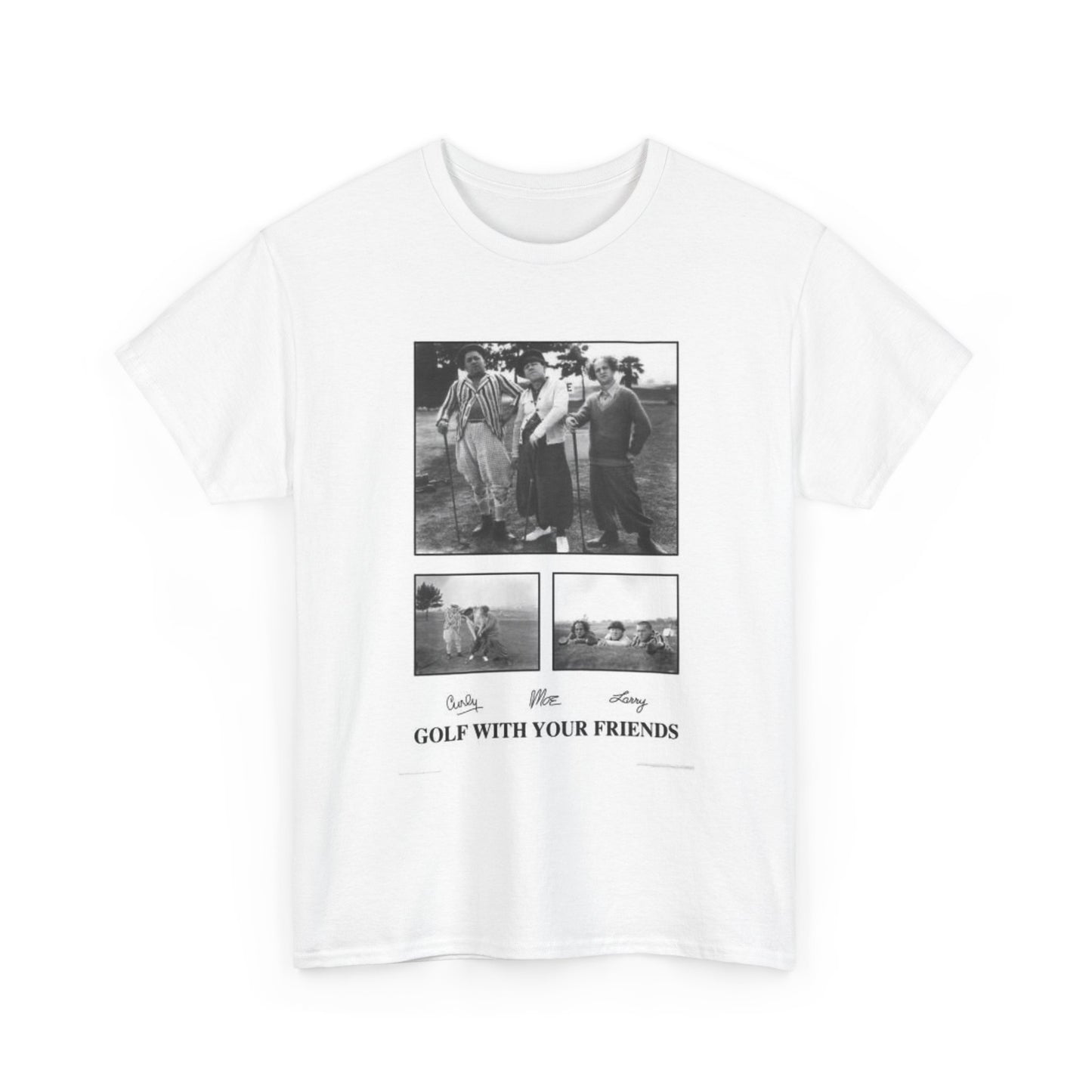 Three Stooges Golfing Graphic T Shirt Vintage Unisex Heavy Cotton Tee