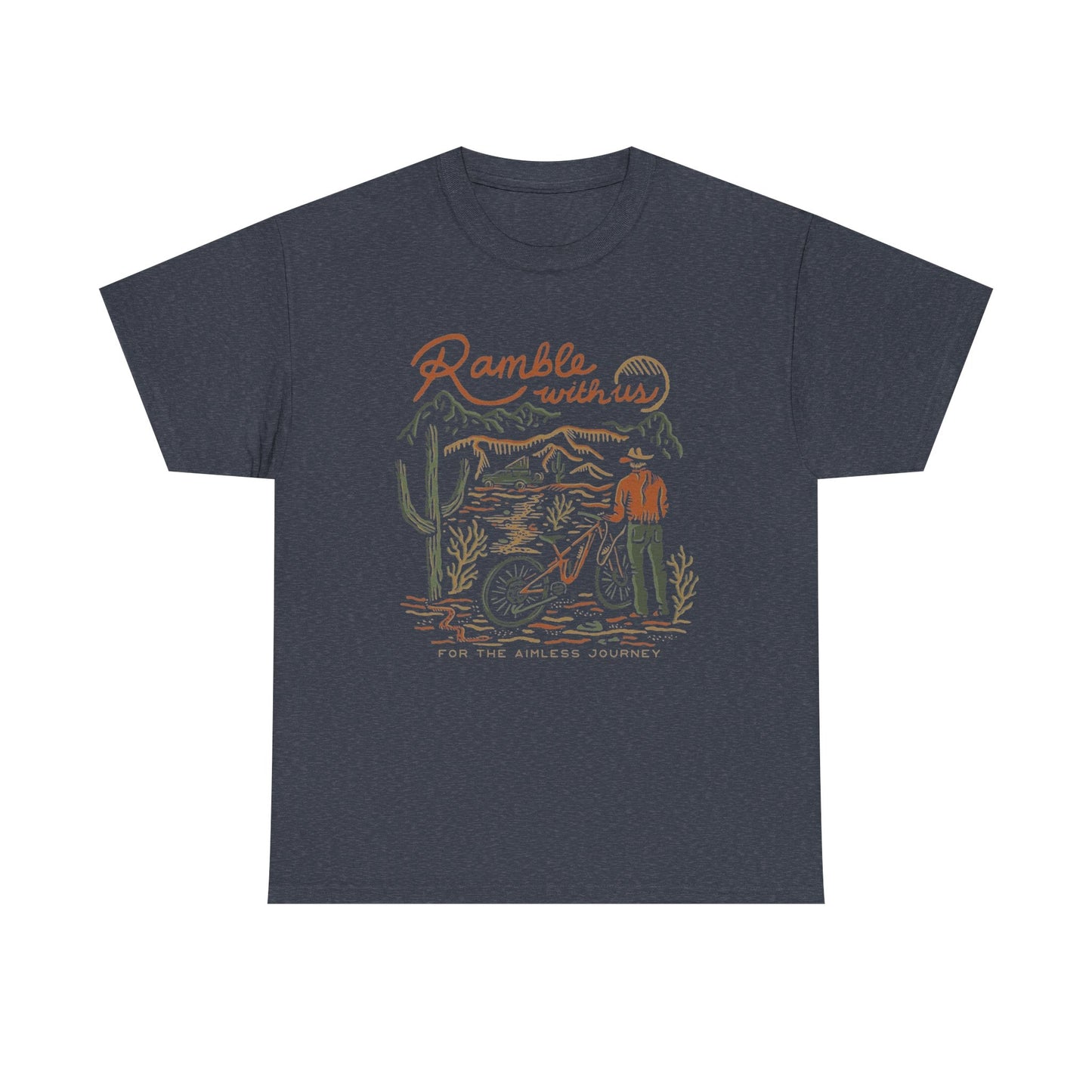 Ramble With Us Wilderness Western Graphic T Shirt Unisex Heavy Cotton Tee
