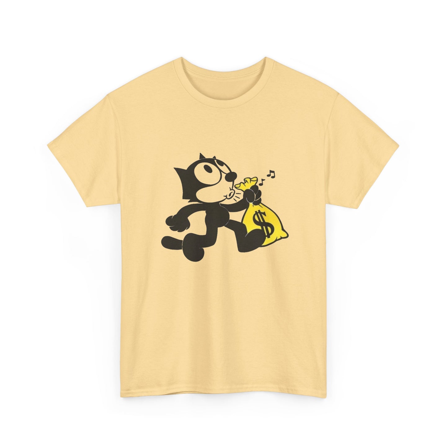 Money Bag Cat Graphic T Shirt NEW Vintage Unisex Heavy Cotton Tee