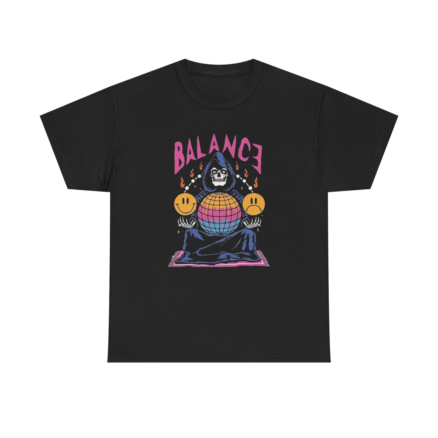 Balance Happiness Graphic T Shirt NEW Adult Unisex Heavy Cotton Tee