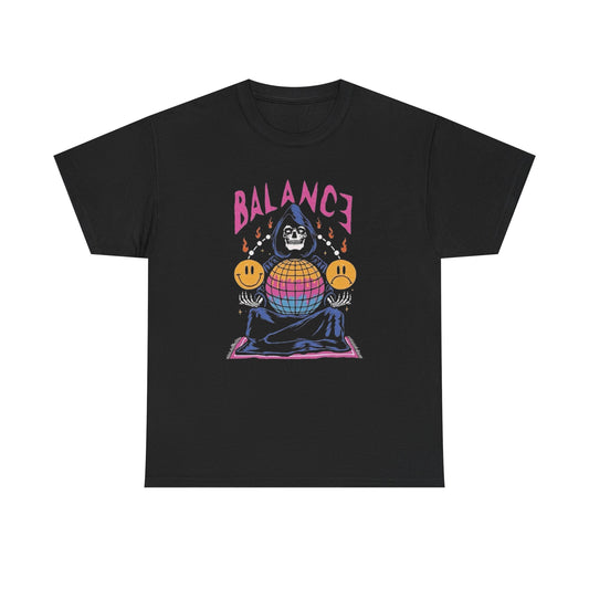 Balance Happiness Graphic T Shirt NEW Adult Unisex Heavy Cotton Tee