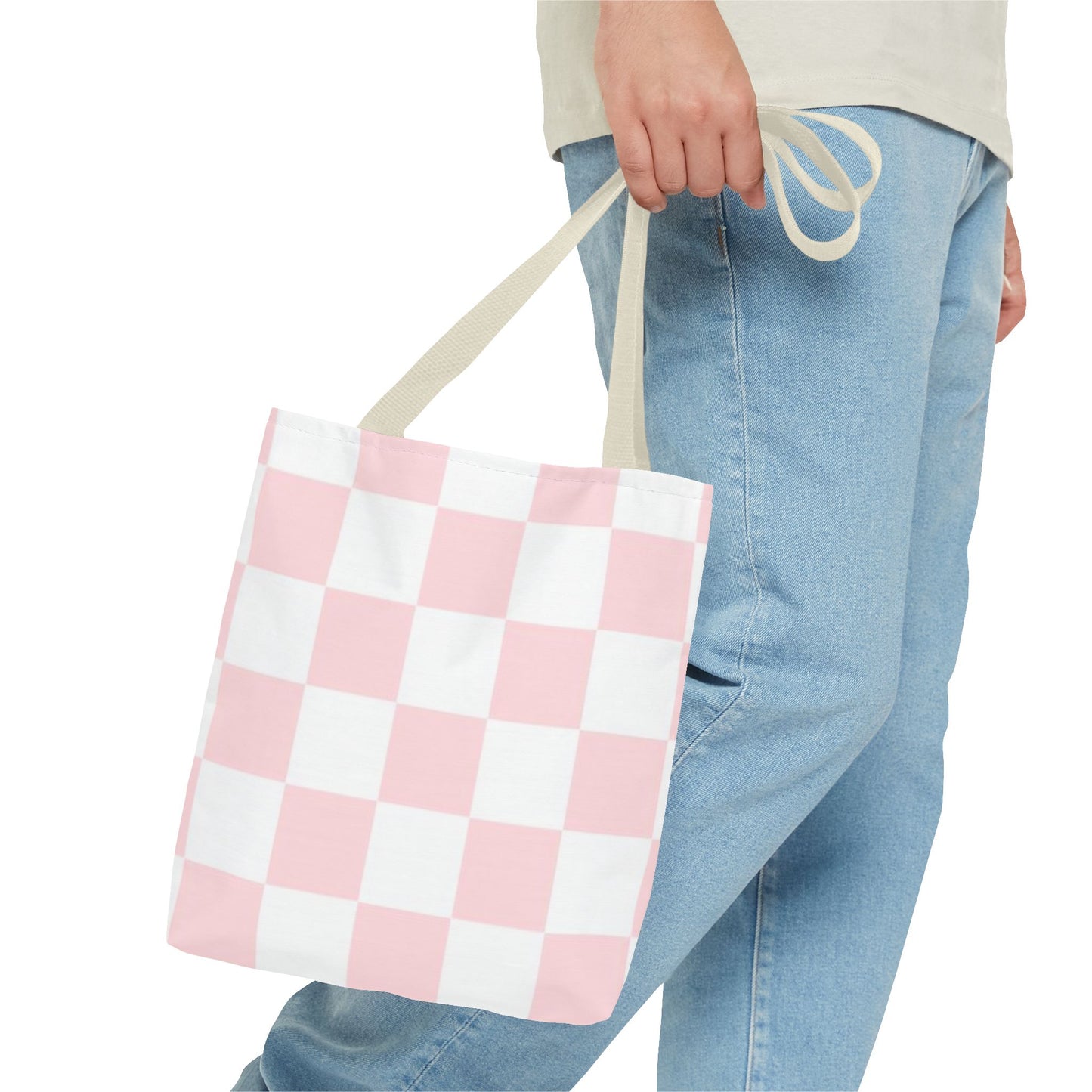 Pink And White Brand New Tote Bag (AOP)