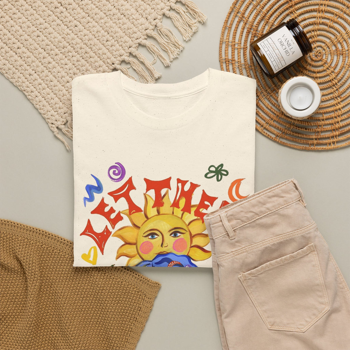 Sun and Woman Graphic T-Shirt, Retro Summer Artwork Men's Graphic Tee