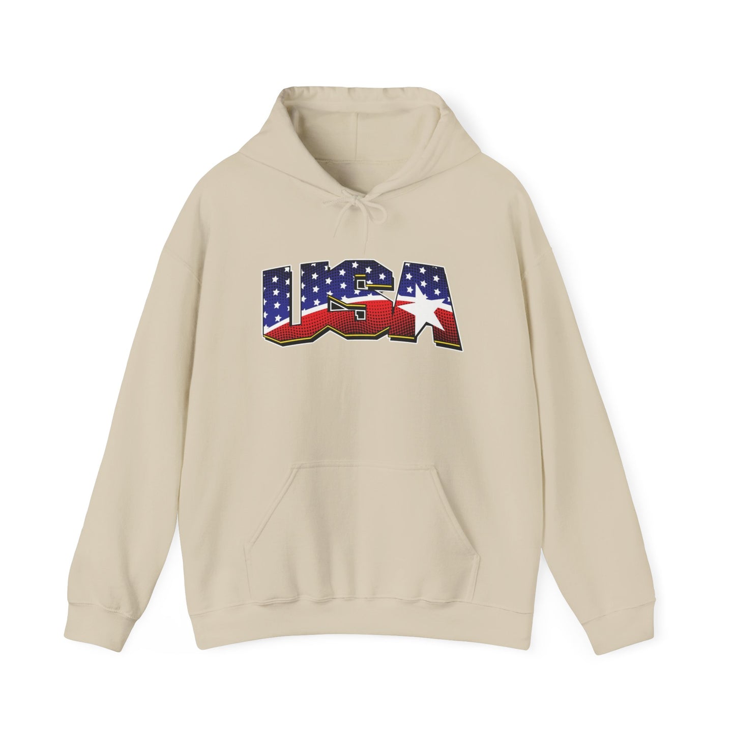 USA Stars And Stripes Retro 90's Graphic Hoodie Men's Heavy Blend™ Hooded Sweatshirt