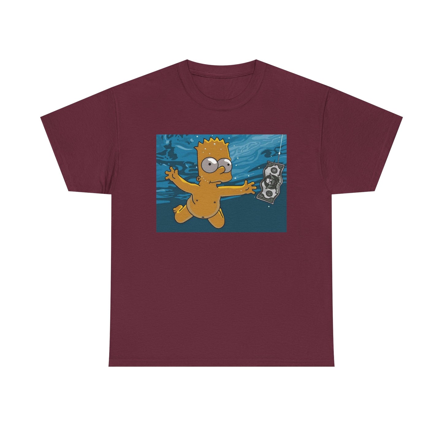Simpsons T-shirt vintage nirvana retro art funny graphic Unisex Heavy Cotton Tee