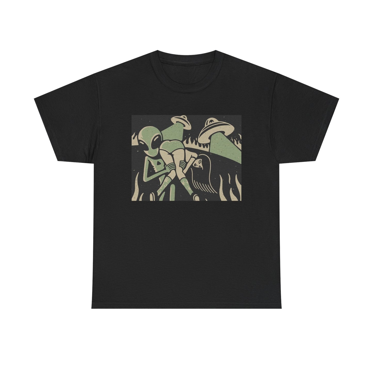 Alien Abduction Funny Graphic T-Shirt Cotton Tee New Gift Vintage