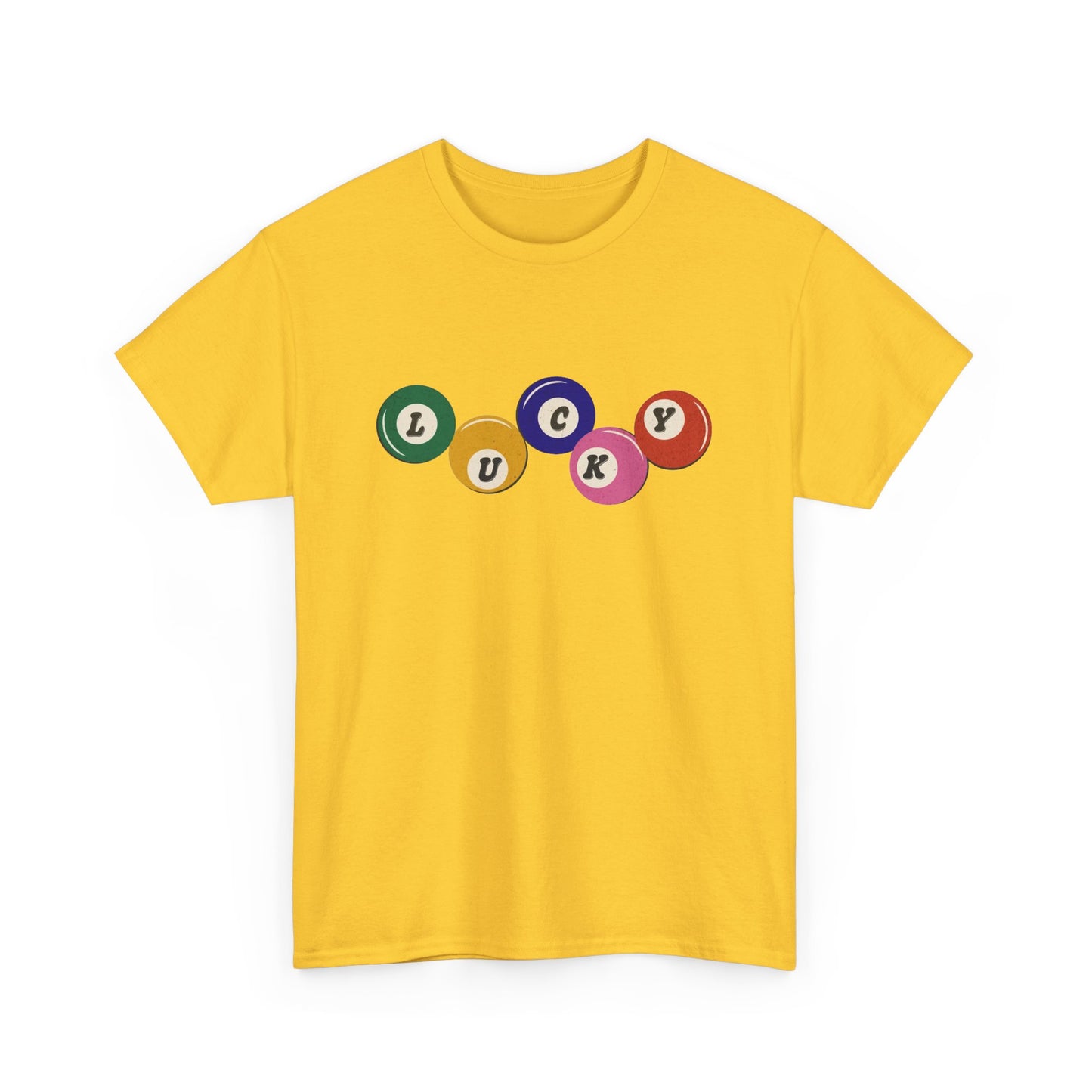 Lucky Pool Balls Retro Graphic T Shirt Men's Heavy Cotton Tee