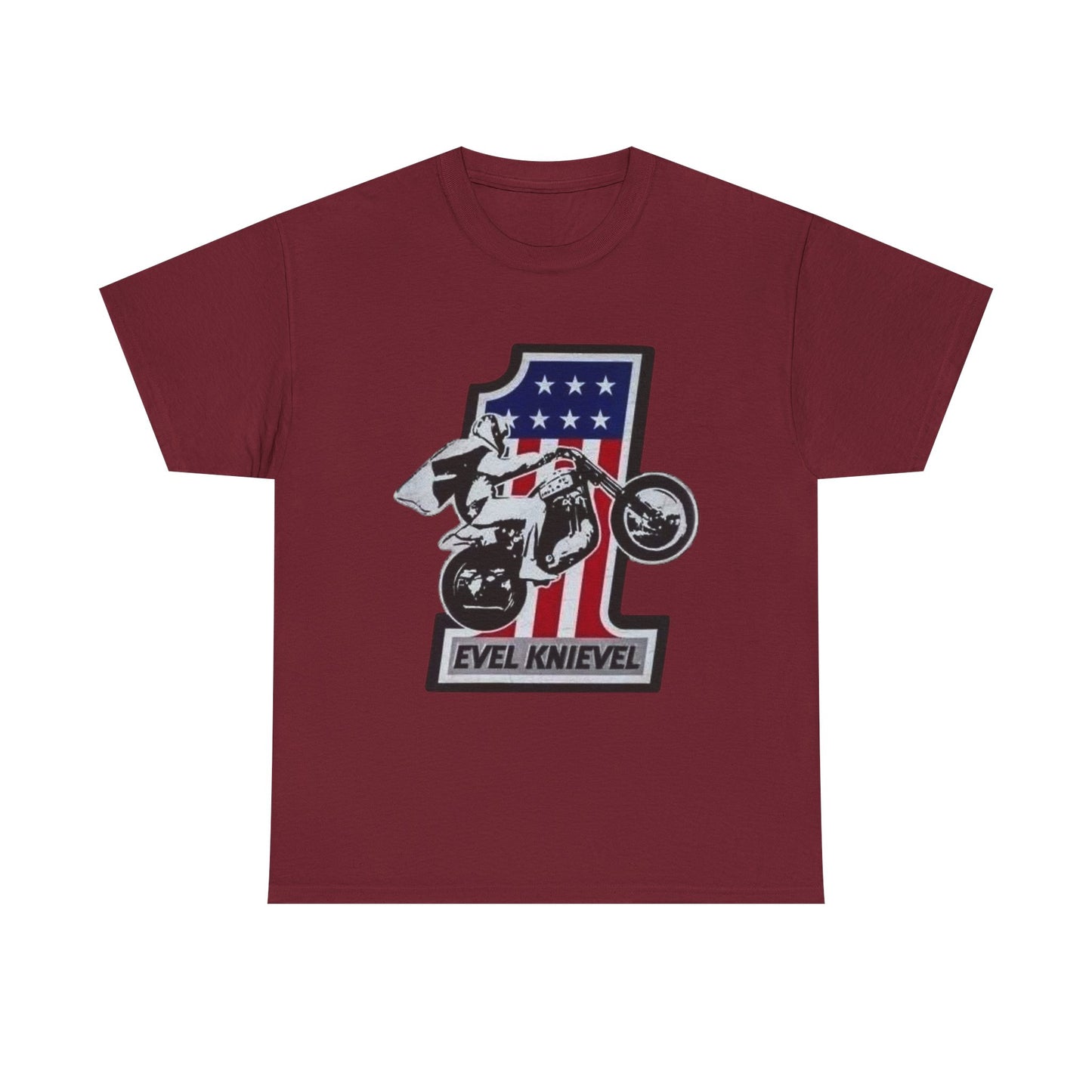 Evel Knievel Motorcycles Graphic T-Shirt Unisex Heavy Cotton Tee GIFT NEW