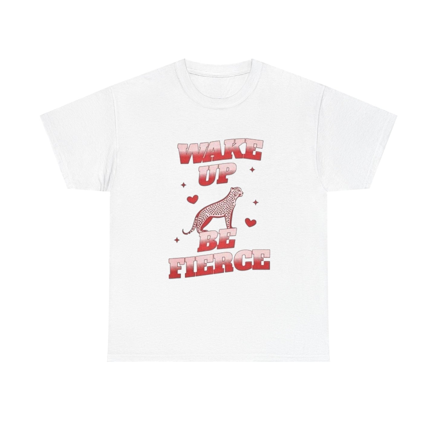 Wake Up And Be Fierce Cheetah Graphic T Shirt Unisex Heavy Cotton Gift Vintage
