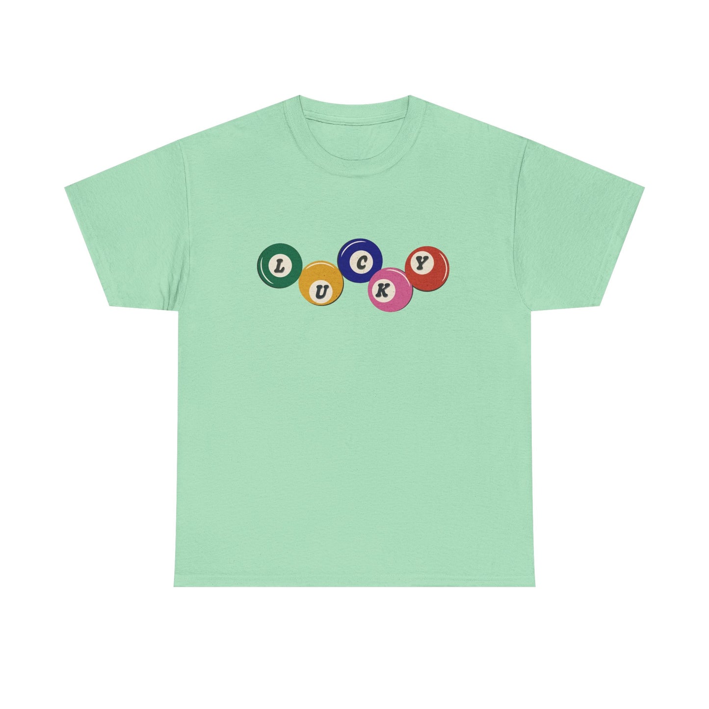 Lucky Pool Balls Retro Graphic T Shirt Men's Heavy Cotton Tee