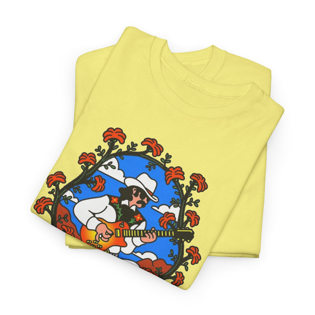 Romanceur Guitar Player Illustration T-Shirt Men's Graphic Tee