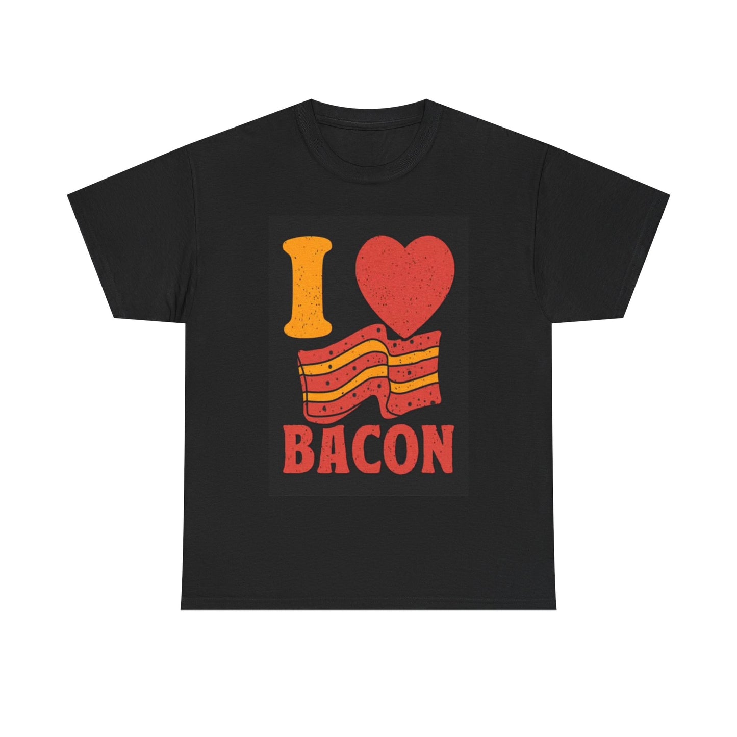 I Love Bacon Shirt Funny Graphic BBQ Grill Unisex Heavy Cotton Tee