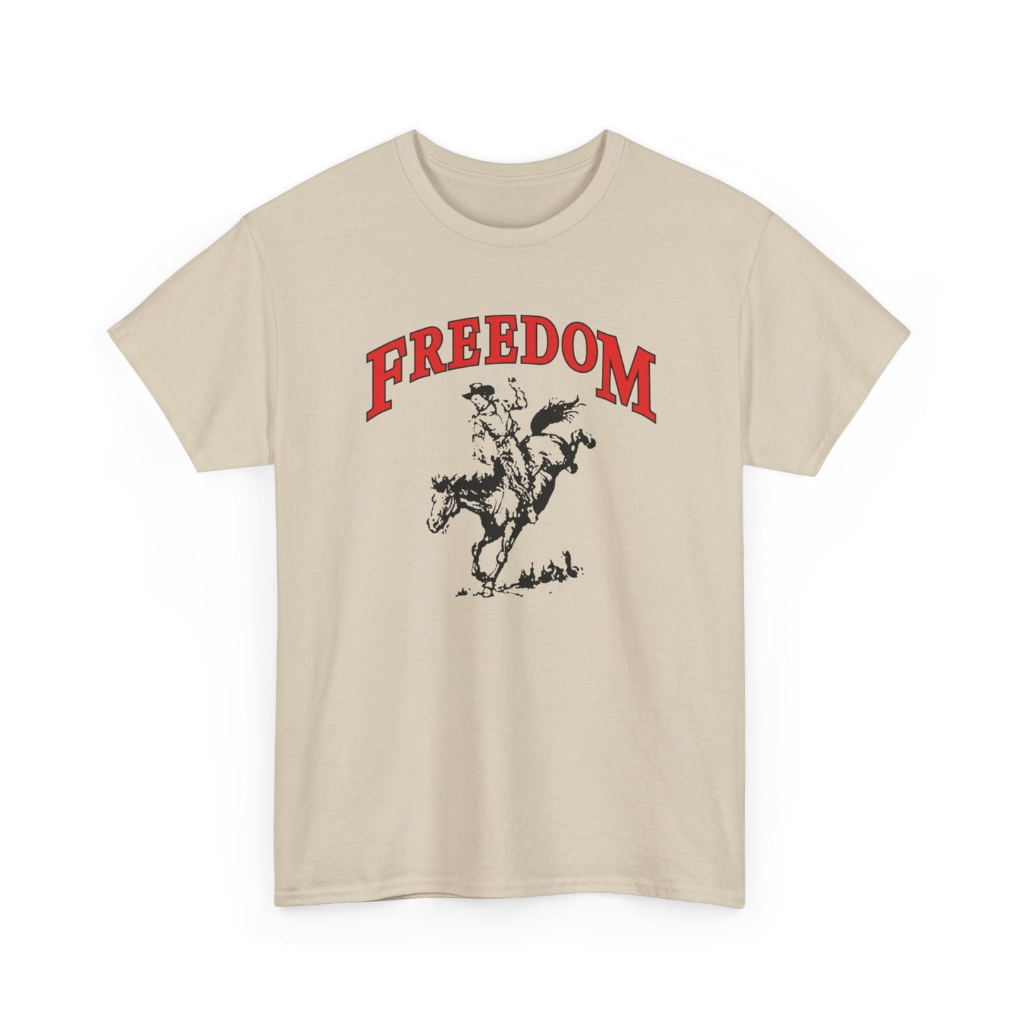 Freedom Western Cowboy Graphic T Shirt Heavy Cotton Tee NEW Gift