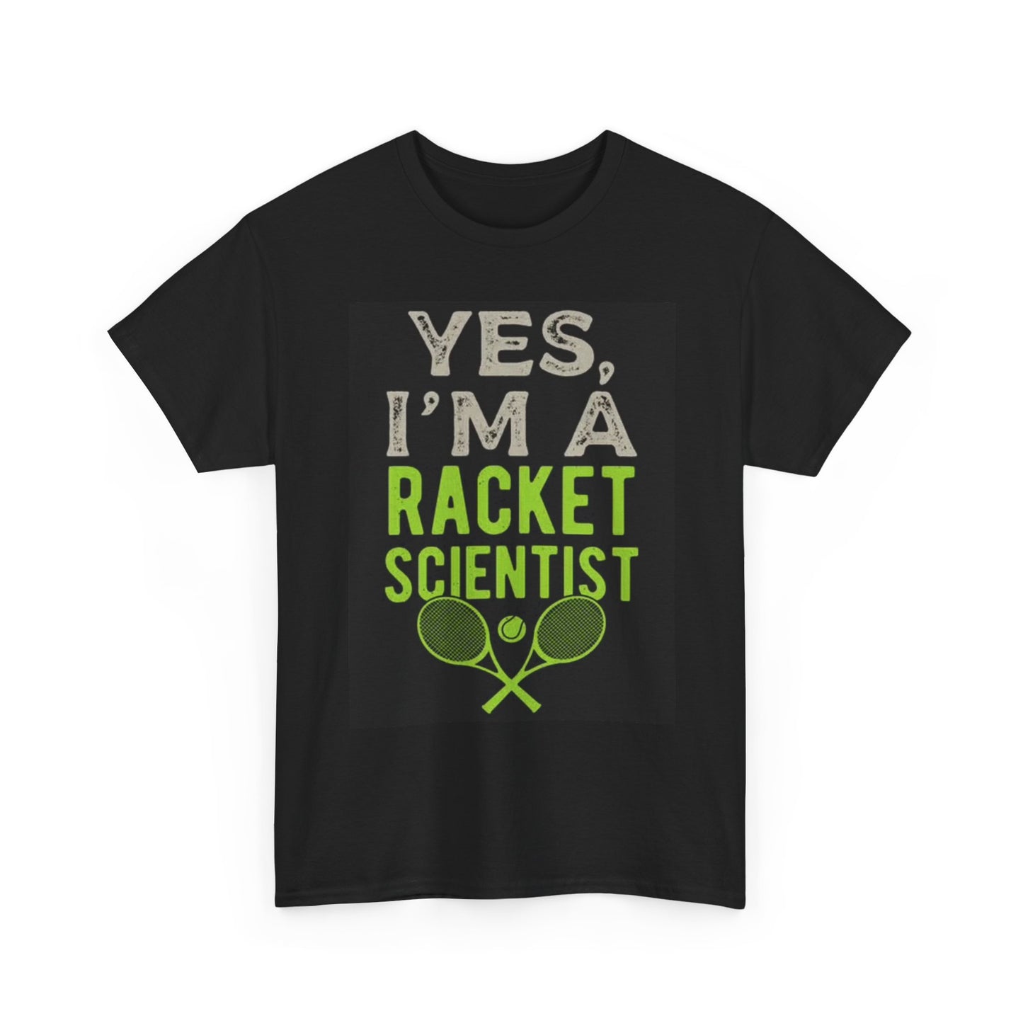 Tennis Racket Scientist Graphic Shirt Funny Unisex Heavy Cotton Tee