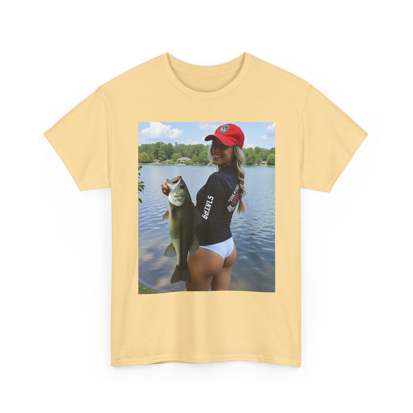 Babes Fishing Bikini Graphic T Shirt S-5XL Unisex Heavy Cotton Tee