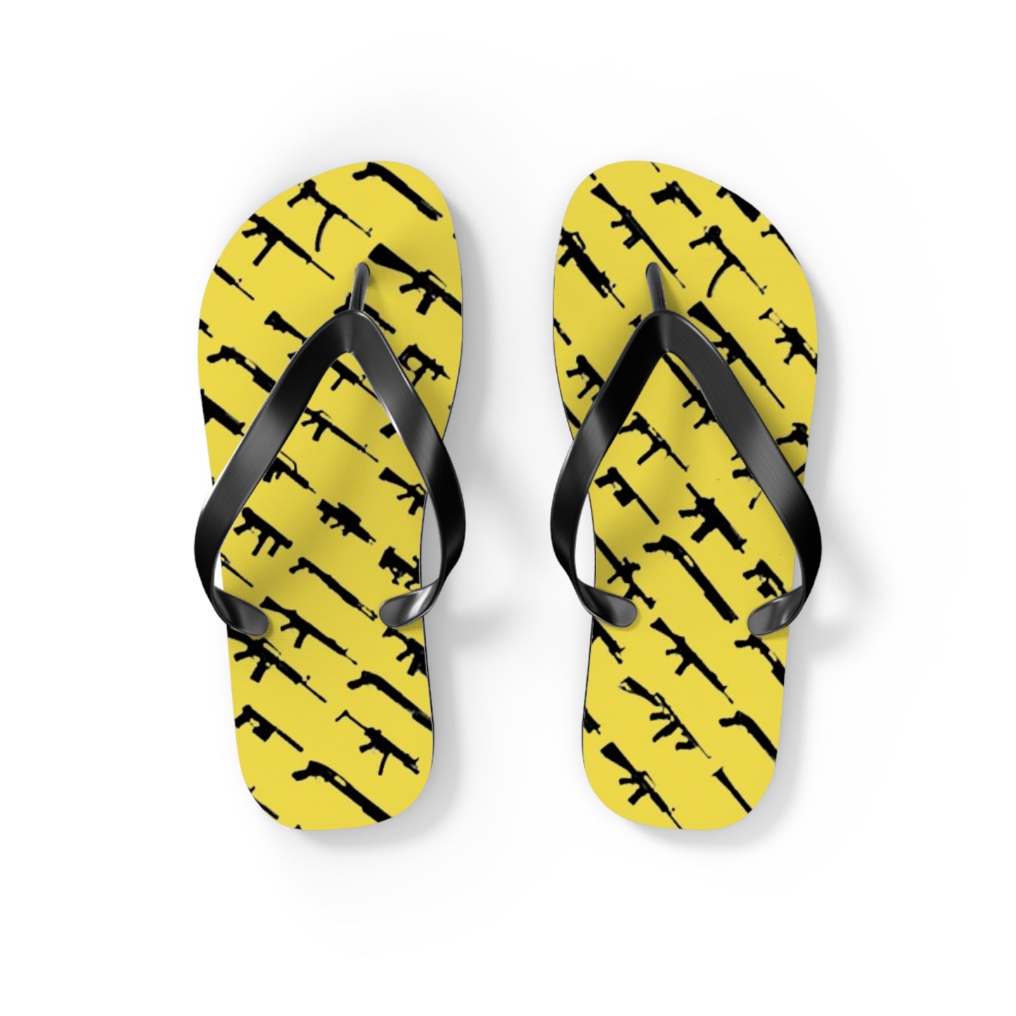 WAVES And SUN Co Sandals Yellow Guns - Flip Flops -Slides Summer Beach BRAND NEW